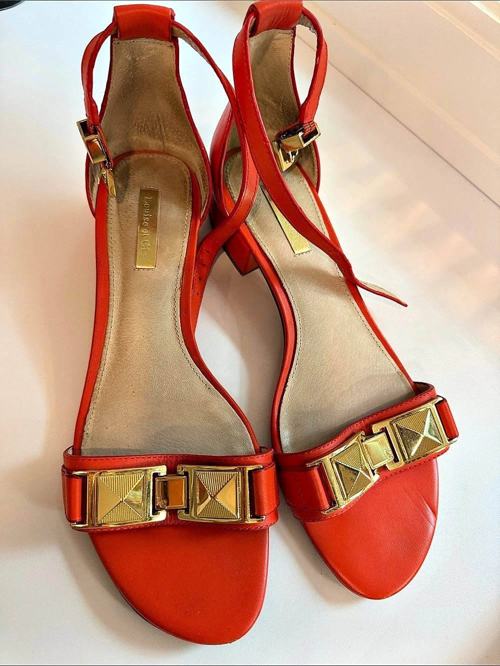 Loewe Red Embellished Heeled Sandals